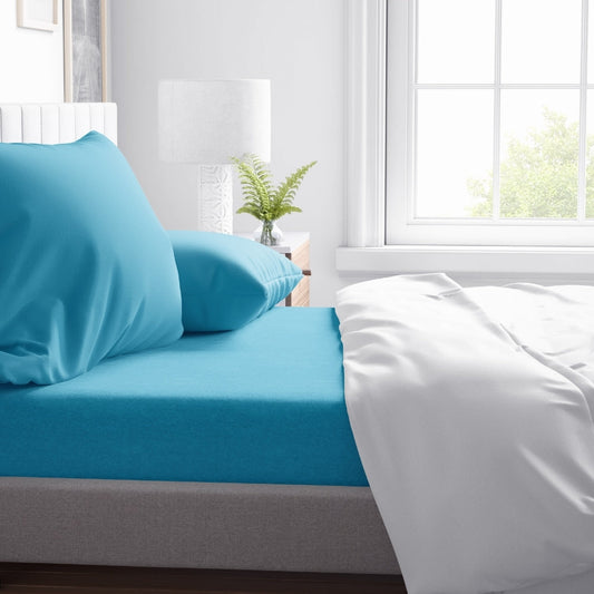 Beach Blue Twin XL Sheet Set Original Design 3 stripe - No straps on corners