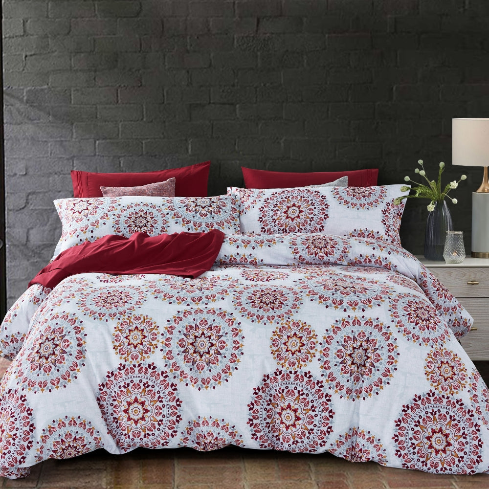 Dreamstate® Crimson Mandala 3-Piece Duvet Cover Set