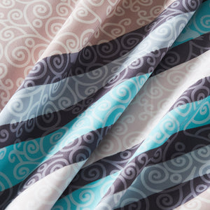 Lifestyle Marketplace Tri-Color Scroll Duvet Cover Set Fabric Closeup