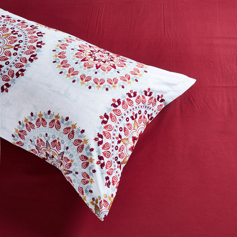 Lifestyle Marketplace Crimson Mandala Duvet Cover Set Pillow Sham
