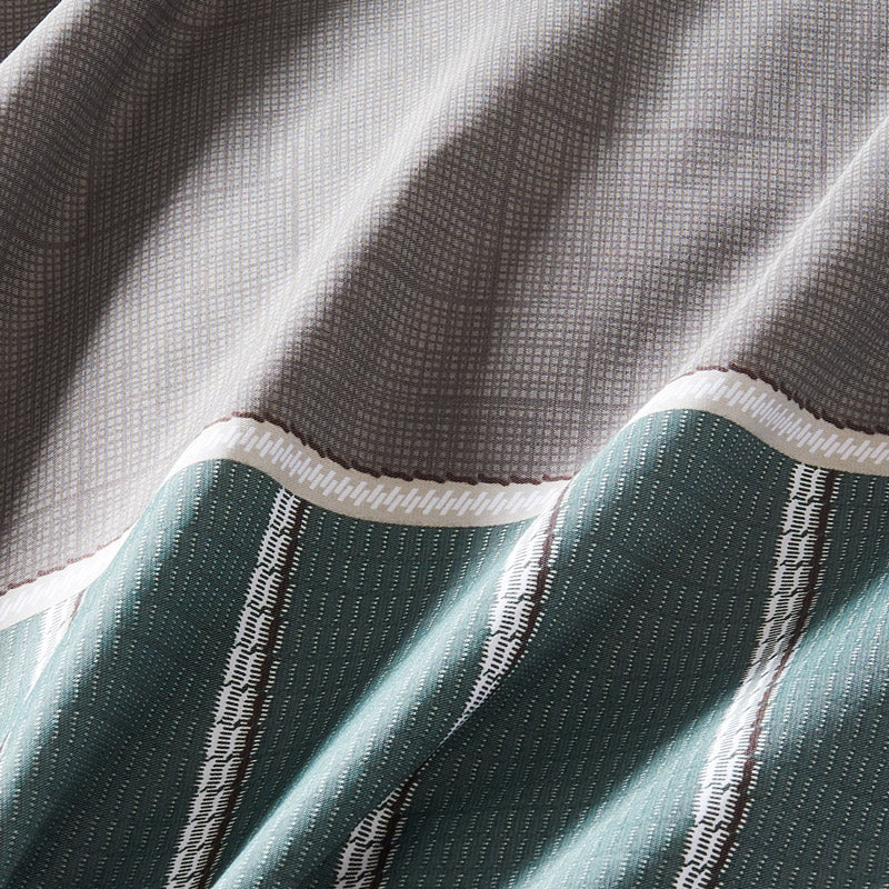 Lifestyle Marketplace Pin-Me Green Duvet Cover Set Fabric Closeup