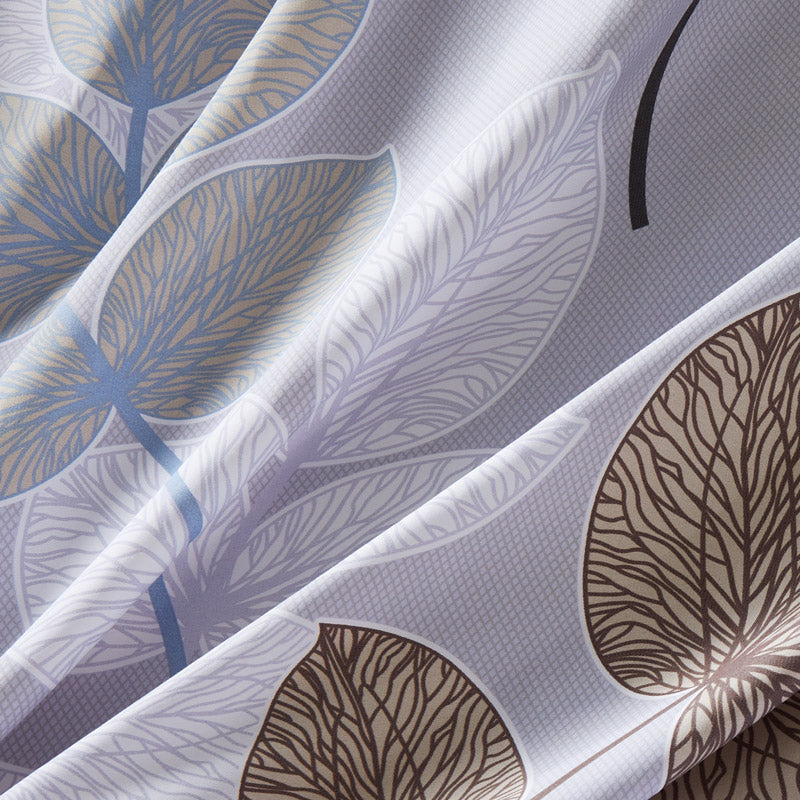 Lifestyle Marketplace Neutral Leaf Duvet Cover Set Fabric Closeup